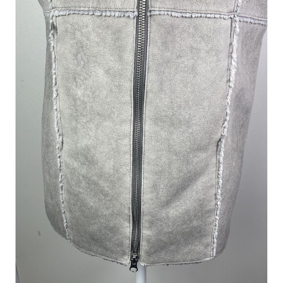 Johnny Was Pete Greta Vest Full Zip Faux Suede Sherpa Fur Gray M Pockets Western - Picture 10 of 14